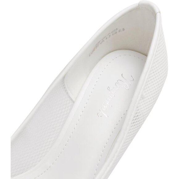 4 Inch Mesh-White Womens Pumps High Heels Stiletto Pointed Closed Toe Shoes - Picture 6 of 6